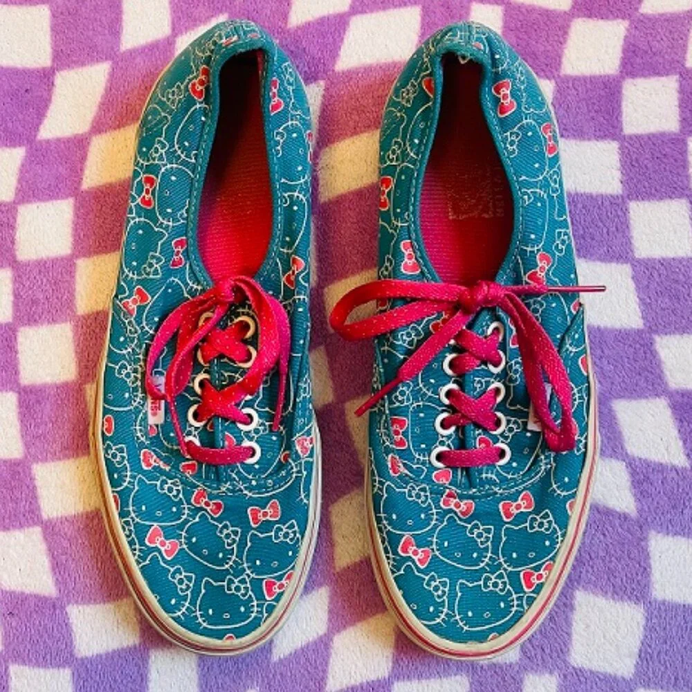 blue & pink Hello Kitty Vans size 9